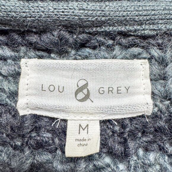 Lou Grey Cardigan Sweater Womens Medium Gray Wool Alpaca Blend Open Front - Picture 6 of 8